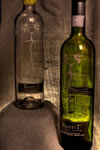 desaturated HDR wine bottles