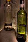 desaturated HDR wine bottles